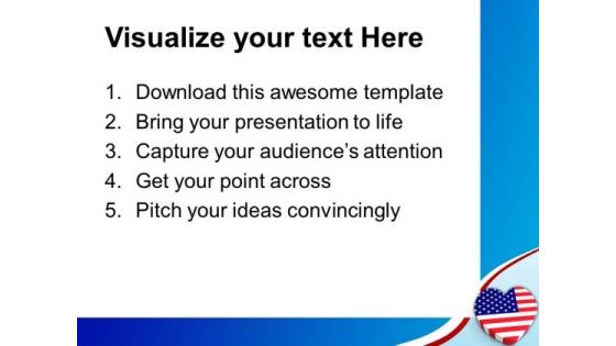 Us Flag In Heart Shape Americana PowerPoint Templates And PowerPoint Themes 0912
