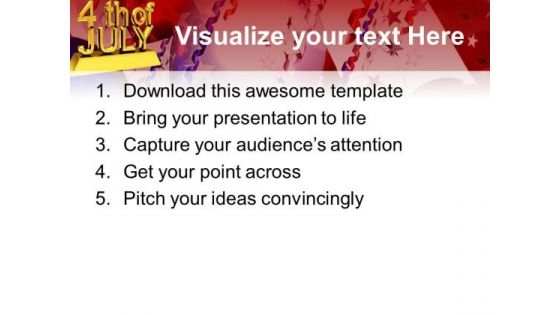 Us Independence Day July 4th PowerPoint Templates And PowerPoint Themes 0612