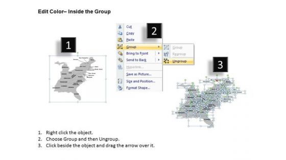 Usa Eastern Region Country PowerPoint Maps