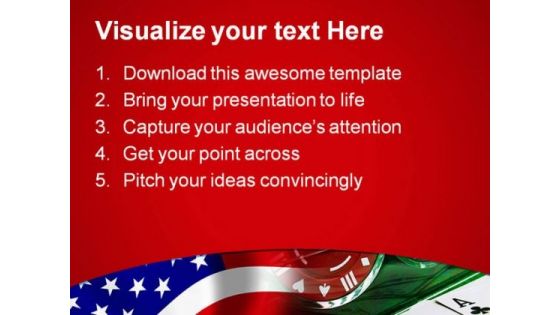 Usa Flag And Gambling Game PowerPoint Templates And PowerPoint Backgrounds 0811