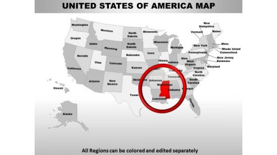 Usa Mississippi State PowerPoint Maps