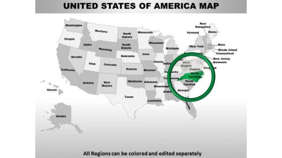 Usa North Carolina State PowerPoint Maps