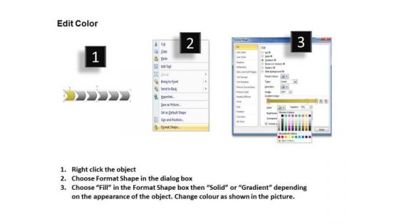 Usa Ppt Background Six Practice The PowerPoint Macro Steps Linear Process 2 Graphic