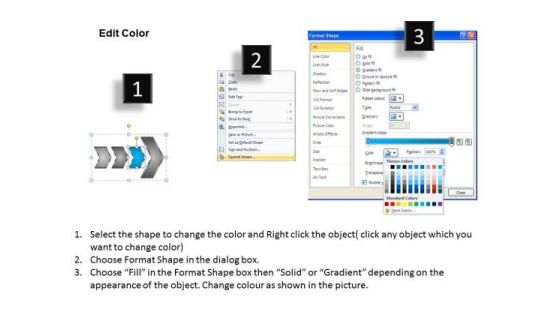 Usa Ppt Template Arrow Demonstration Of 3 Steps Project Management PowerPoint 4 Graphic