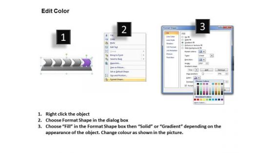 Usa Ppt Template Five Scientific Method Steps Representation Video Linear Process 6 Graphic