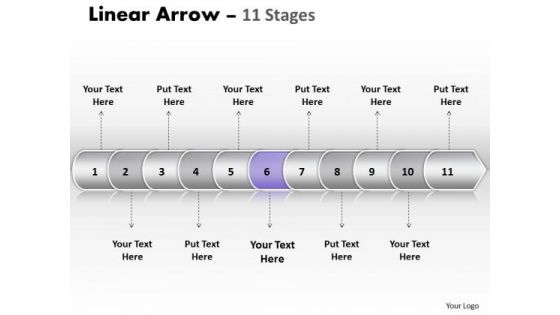 Usa Ppt Template Linear Arrow 11 Phase Diagram Time Management PowerPoint 7 Design