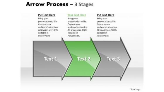 Usa Ppt Theme Arrow Process 3 Phase Diagram Project Management PowerPoint Image