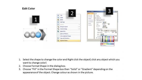 Usa Ppt Theme Horizontal Flow Of 3 Phase Diagram Communication Skills PowerPoint 4 Graphic