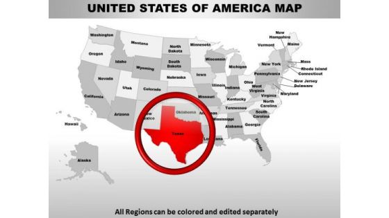 Usa Texas State PowerPoint Maps