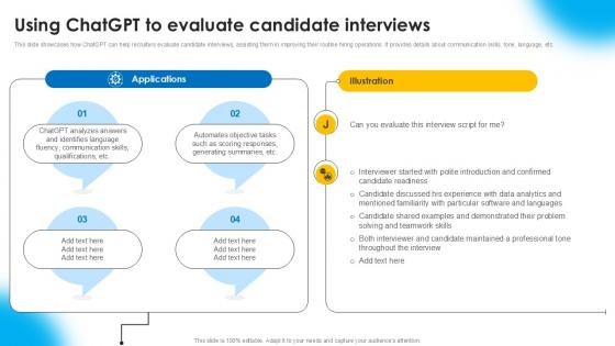 Using ChatGPT To Evaluate Candidate AI Powered Recruitment Enhancing Ppt PowerPoint AI SS V