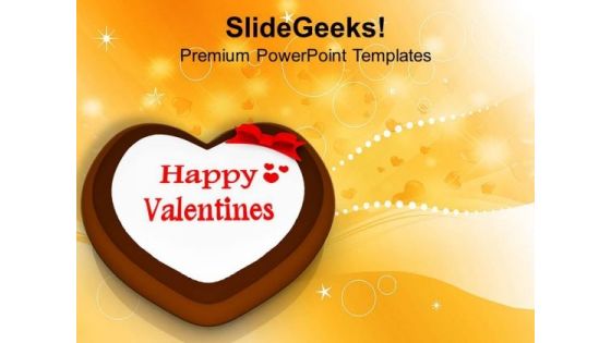 Valentine Cake Symbol Celebration PowerPoint Templates Ppt Backgrounds For Slides 0213