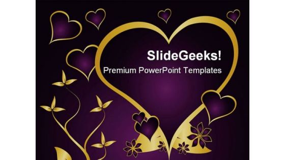 Valentines Heart Holidays PowerPoint Template 0910
