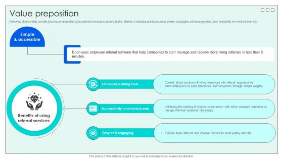 Value Preposition Investor Funding Elevator Pitch Deck For Effective Employee Hiring