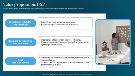 Value Proposition Usp Automotive Designing Company Investor Funding Pitch Deck Template Pdf