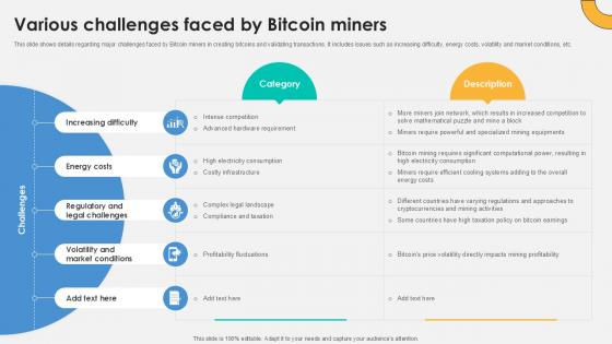 Various Challenges Faced By Everything About Bitcoin PPT Template Fin SS V