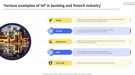 Various Examples Of IoT In Banking Future With IoT Ppt Slide IoT SS V Various Examples Of IoT In Banking Future With IoT Ppt Slide IoT SS V