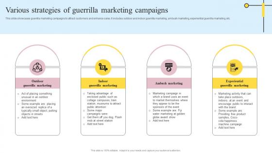 Various Strategies Of Guerrilla Marketing Campaigns Definitive Guide On Mass Advertising Topics Pdf