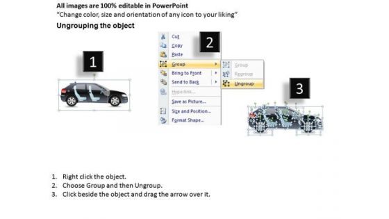 Vehicle 2 Door Gray Car Side PowerPoint Slides And Ppt Diagram Templates