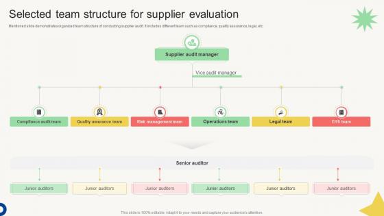 Vendor Management Audit Selected Team Structure For Supplier Evaluation