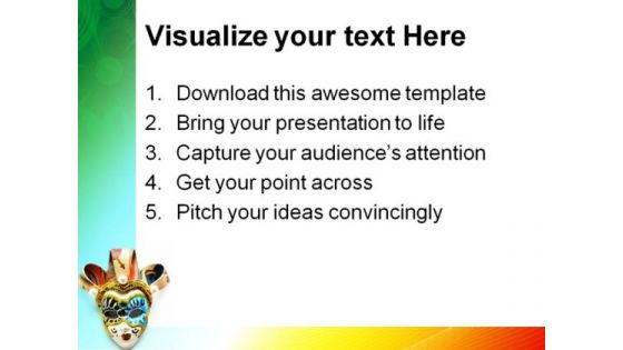 Venetian Masks Entertainment PowerPoint Themes And PowerPoint Slides 0911