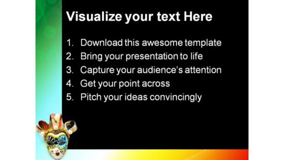 Venetian Masks Entertainment PowerPoint Themes And PowerPoint Slides 0911