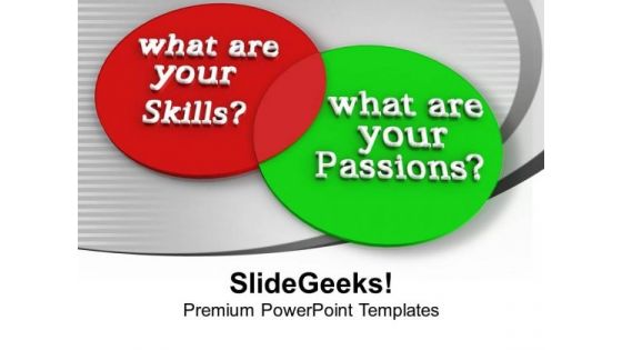 Venn Diagram Of Skills And Passions PowerPoint Templates Ppt Backgrounds For Slides 0113