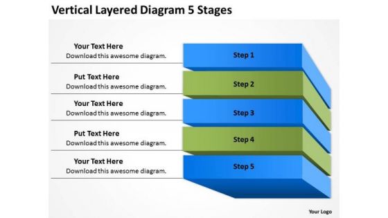 Vertical Layered Diagram 5 Stages Landscaping Business Plan PowerPoint Templates