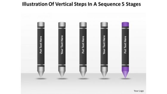 Vertical Steps In Sequence 5 Stages Ppt Business Plan Freeware PowerPoint Slides