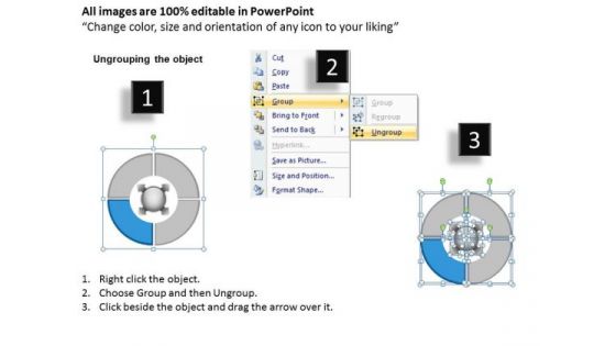 View Of An Issue Circularly Described Flow Diagram PowerPoint Templates