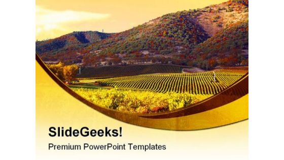 Vineyard Sunset Nature PowerPoint Templates And PowerPoint Backgrounds 0211