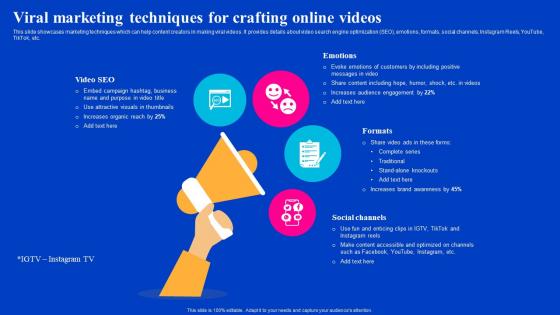 Viral Marketing Techniques For Crafting Online Videos Viral Video Outreach Plan Brochure Pdf