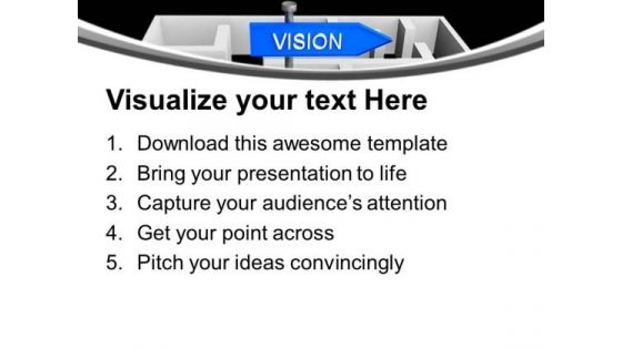 Vision Concept With Labyrinth Business PowerPoint Templates Ppt Backgrounds For Slides 0113