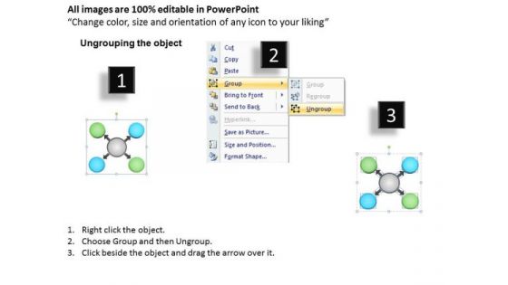Visual Representation Of Four Diverging Factors Arrows Chart Software PowerPoint Templates
