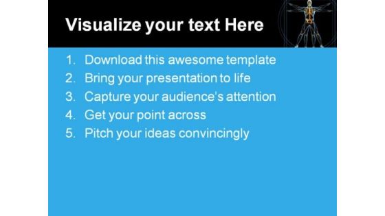 Vitruvian Man Medical PowerPoint Themes And PowerPoint Slides 0611