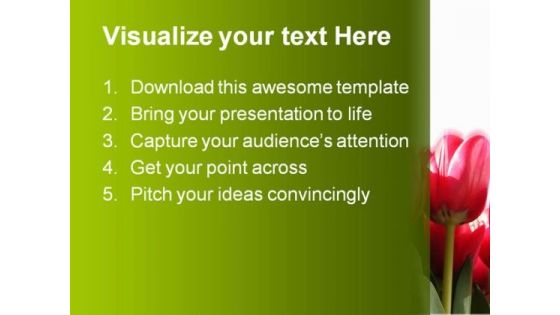 Vivid Tulips Nature PowerPoint Backgrounds And Templates 1210