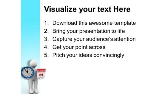 Wait For One Hour And Enter In New Year PowerPoint Templates Ppt Backgrounds For Slides 0713