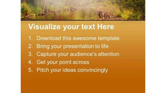 Water And Forest In Background PowerPoint Templates Ppt Backgrounds For Slides 0613