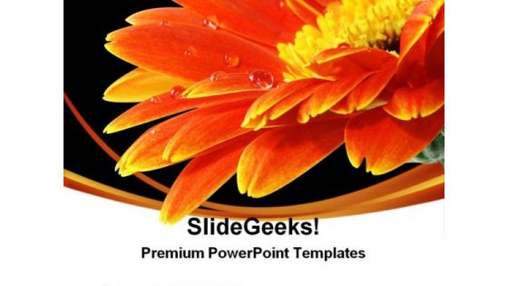 Water Drop On Flower Nature PowerPoint Themes And PowerPoint Slides 0311