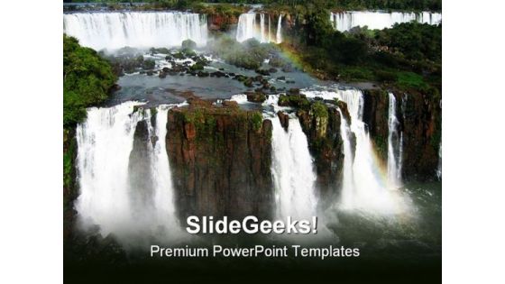 Water Fall01 Nature PowerPoint Background And Template 1210