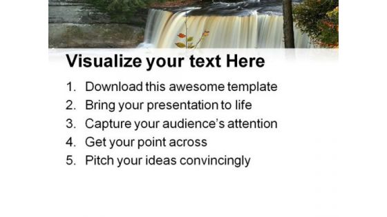Water Falls Nature PowerPoint Themes And PowerPoint Slides 0411