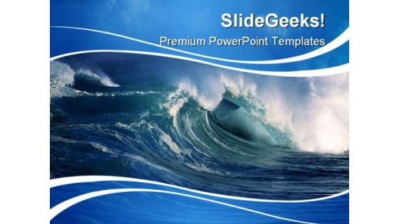 Wave Beauty PowerPoint Template 0910
