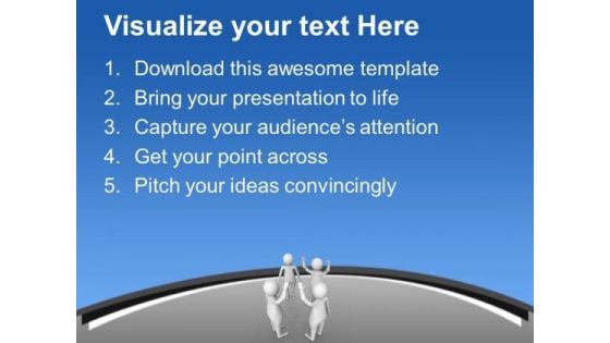 Waving Hands For The Best Business Results PowerPoint Templates Ppt Backgrounds For Slides 0613