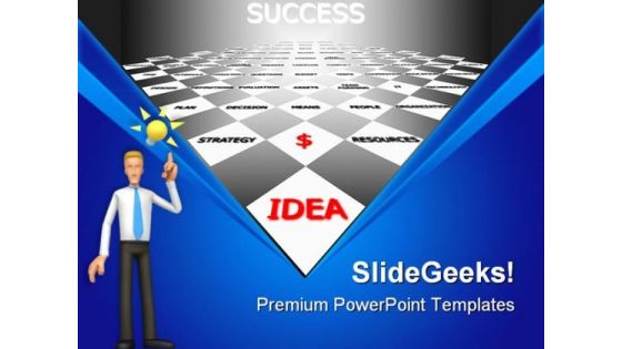 Way To Idea Success Business PowerPoint Templates And PowerPoint Backgrounds 0811