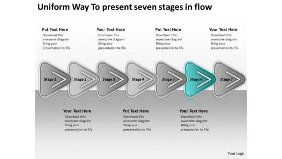 Way To Present Seven Stages In Flow Free Simple Business Plan Template PowerPoint Slides