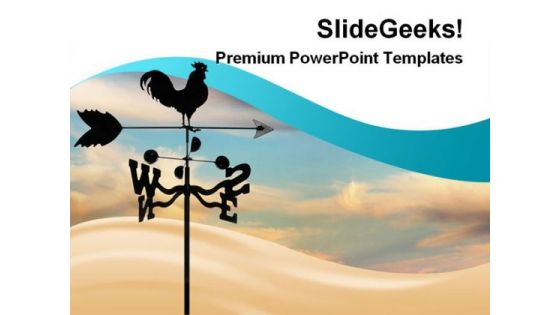 Weathervane Against Cloudscape Symbol PowerPoint Themes And PowerPoint Slides 0311