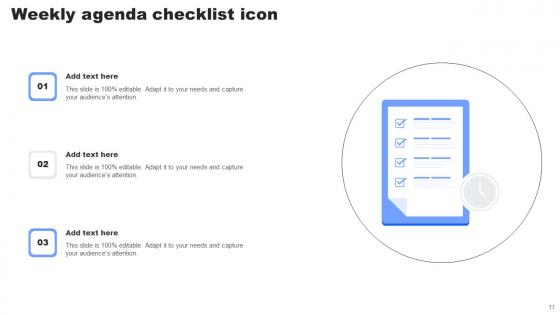 Weekly Agenda Ppt Powerpoint Presentation Complete Deck With Slides