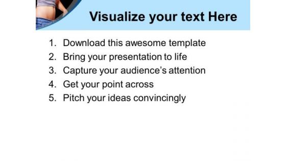 Weight Loss Belly On Black Background PowerPoint Templates Ppt Backgrounds For Slides 0213