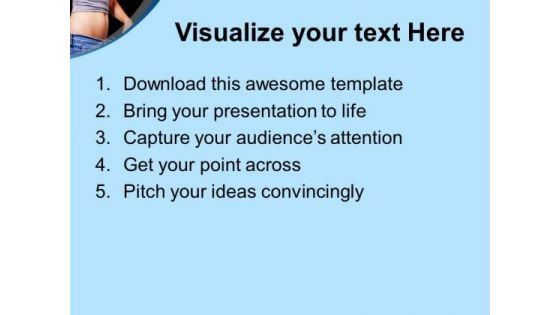 Weight Loss Belly On Black Background PowerPoint Templates Ppt Backgrounds For Slides 0213