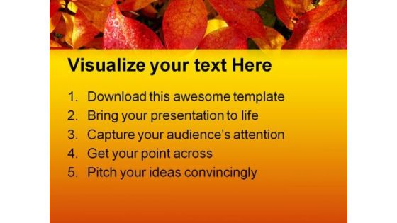 Wet Autumn Leaves Nature PowerPoint Templates And PowerPoint Backgrounds 0511