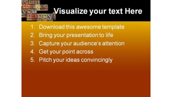 What Makes You Happy Shapes PowerPoint Themes And PowerPoint Slides 0511